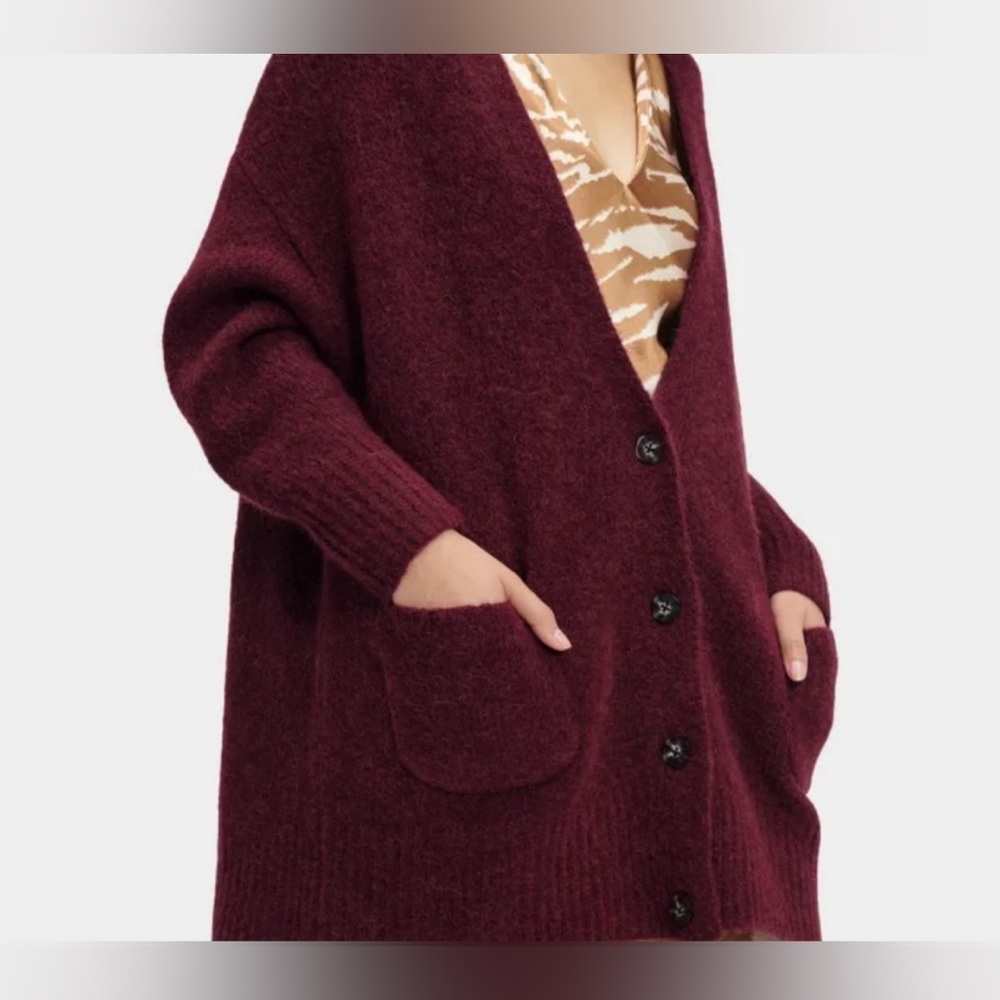 NWOT UGG Burgundy Women's Cardigan Sweater